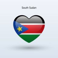 Love South Sudan symbol Heart flag icon