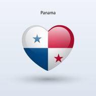 Love Panama symbol Heart flag icon
