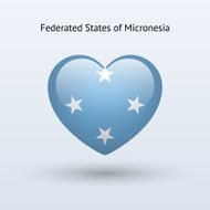 Love Micronesia symbol Heart flag icon