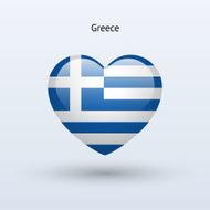 Love Greece symbol Heart flag icon