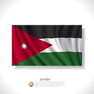 Jordan waving flag isolated against white background vector illustration