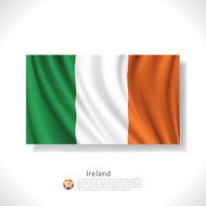 Ireland waving flag isolated against white background vector illustration