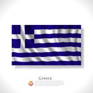 Greece waving flag isolated against white background vector illustration