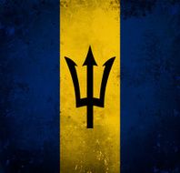 Grunge flag of Barbados
