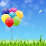 Color Glossy Balloons Background Vector Illustration N33