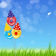 Color Glossy Balloons Background Vector Illustration N36
