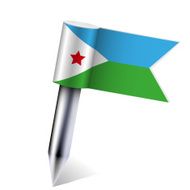 Vector Djibouti flag isolated on white Eps10