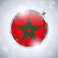 Merry Christmas Silver Ball with Flag Morocco N4