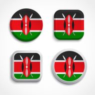 Kenya flag glass icons