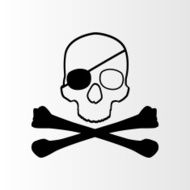 Pirate sign Skull and bones Jolly roger N2