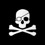 Pirate sign Skull and bones Jolly roger N3