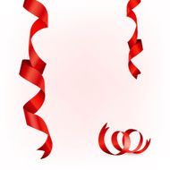 Curled red ribbons