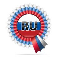 Vector national flag badge RU