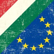 Hungarian and european grunge Flag