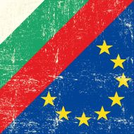 Bulgarian and european grunge Flag