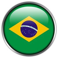 Brazil Flag Glossy Button N6