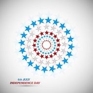 4th July American Independence Day star background vector illustration