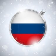 Merry Christmas Silver Ball with Flag Russia N4
