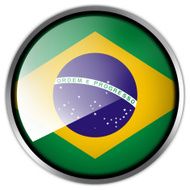 Brazil Flag Glossy Button N7