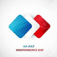 4th July square of American independence day white background