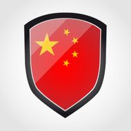 Shield with flag inside - China