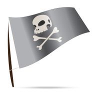 skull human pirate flag isolated