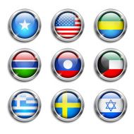 World flags round buttons N10