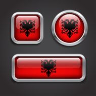 Albania flag glass buttons