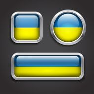 Ukraine flag glass buttons