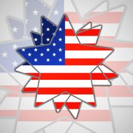 The abstract star with american flag N4