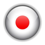 Japan flag button vector