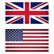 UK and USA flag vignetted illustration