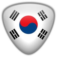 South Korea Flag glossy button N6