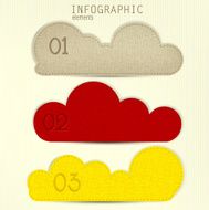 Textured paper speech bubble Numbered banners