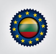 Made in LITHUANIA EU seal Flag (Vector)