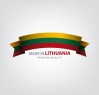 Made in LITHUANIA Lithuanian ribbon Flag (Vector)