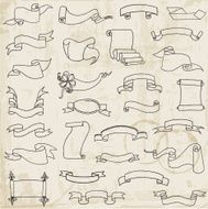 hand drawn ribbon banners N3