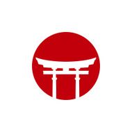 illustration with japan gate