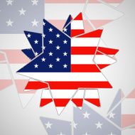 The abstract star with american flag N5