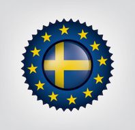 Made in Sweden Swedish seal EU Flag (Vector)