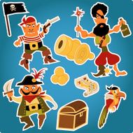 Cartoon pirates stickers N2
