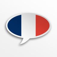 French flag 3d speech bubble