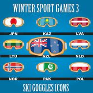 Icon goggles with flag of world N3