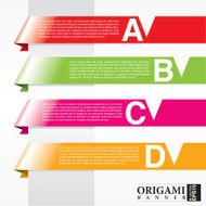 Horizontal origami ribbon banners