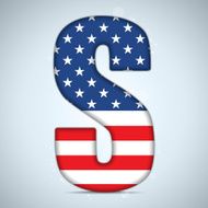 USA Independence Day Alphabet Letters N7
