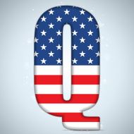 USA Independence Day Alphabet Letters N8