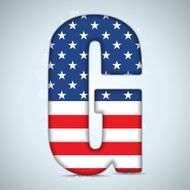 USA Independence Day Alphabet Letters N10