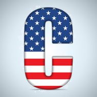 USA Independence Day Alphabet Letters N11