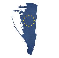 European flag map of Gibraltar