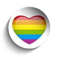 Love Circle Paper Sticker Button Gay